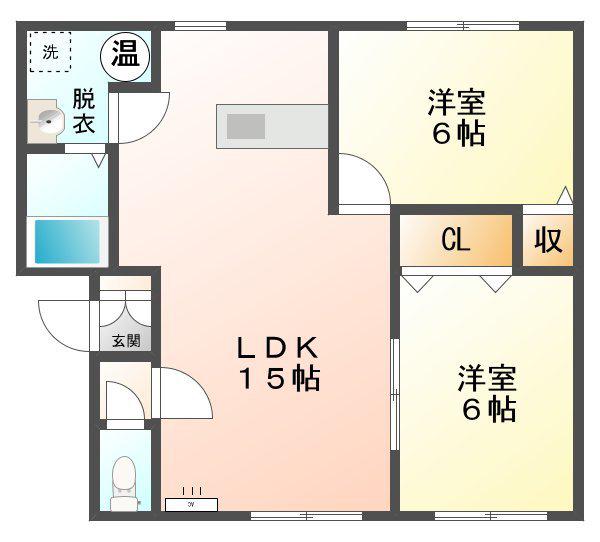 Mハイツ宮の森10(2LDK/1階)の間取り写真
