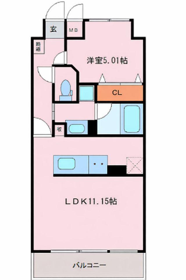 宮崎ミッドタウン・サウスタワー(1LDK/6階)の間取り写真
