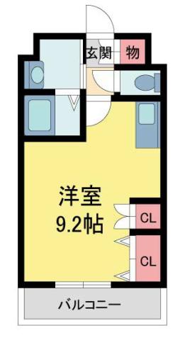 アールワイ西宮(1K/4階)の間取り写真