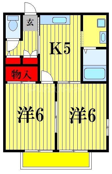 ソフィアI(2K/2階)の間取り写真