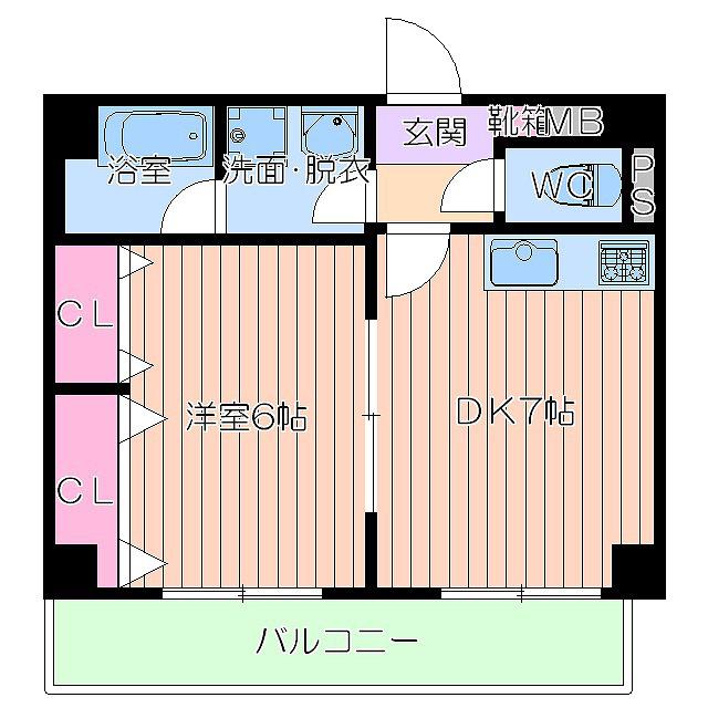ルプリーズ天王寺(1DK/7階)の間取り写真