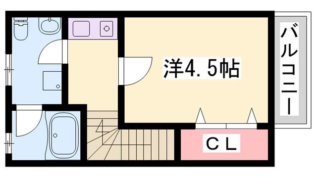 ピアハイツII(ワンルーム/2階)の間取り写真