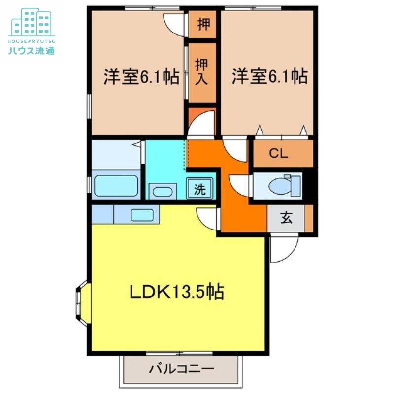ステーション21(2LDK/2階)の間取り写真