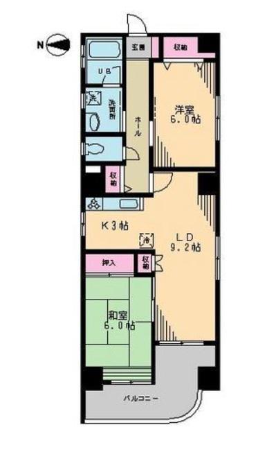 ヴァンヴェール(2LDK/2階)の間取り写真