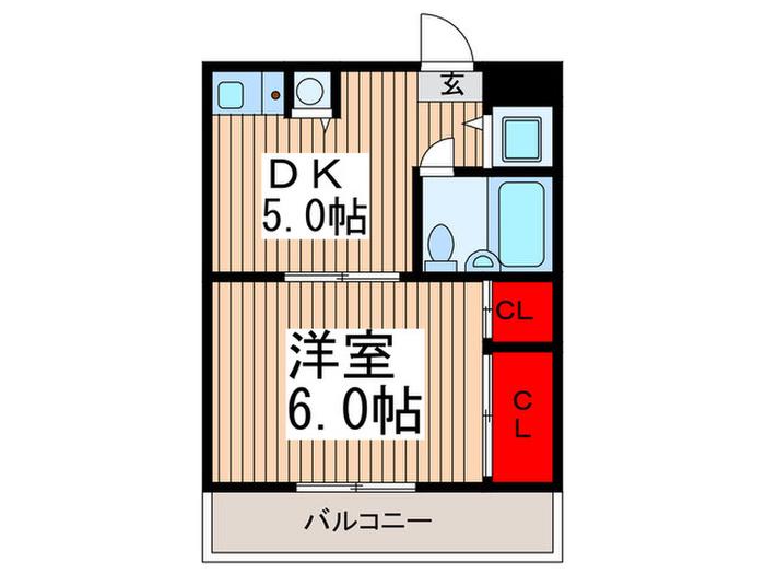 志陽ハイツK&I(1DK/3階)の間取り写真