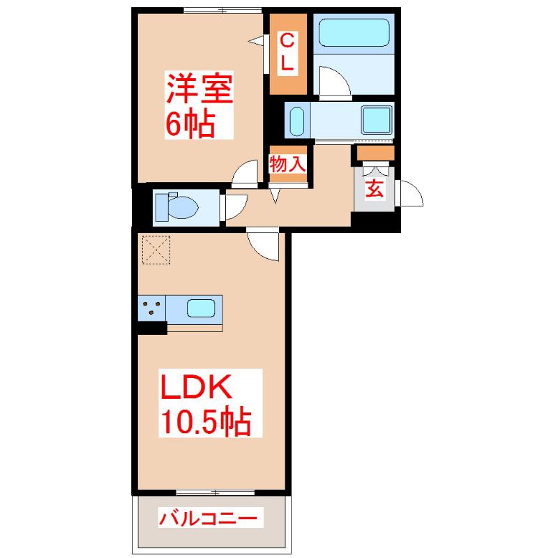 D-ROOM上之園(1LDK/1階)の間取り写真