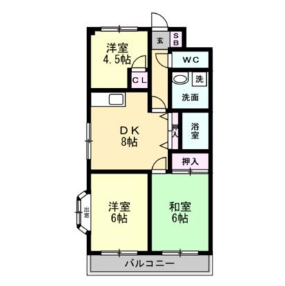 AIR・DE・東戸塚(3DK/2階)の間取り写真