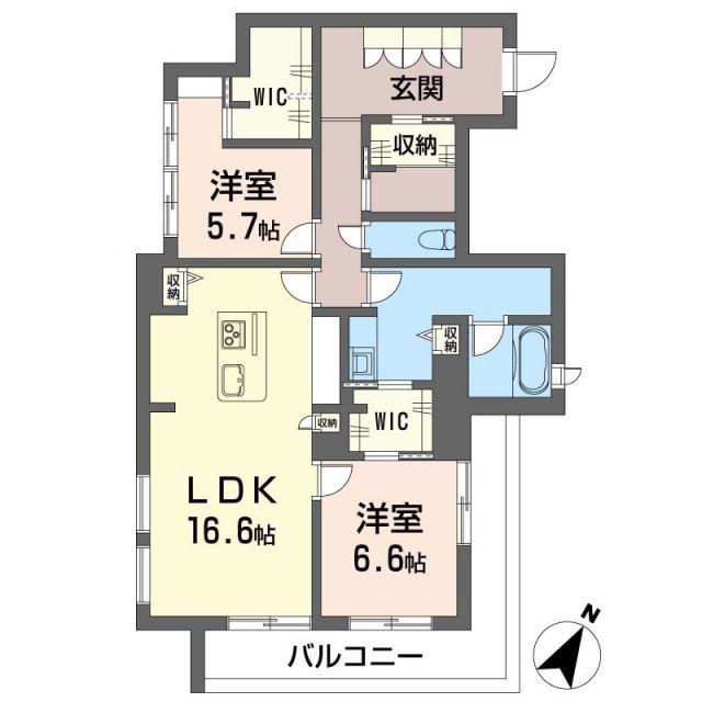 エルシエル(2LDK/2階)の間取り写真
