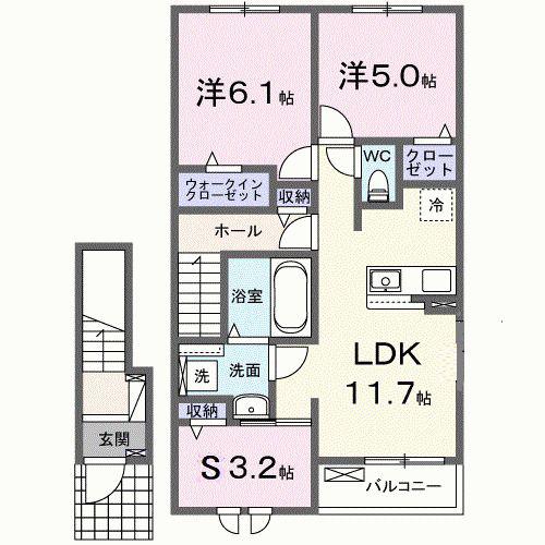 ベルコロン(3LDK/2階)の間取り写真