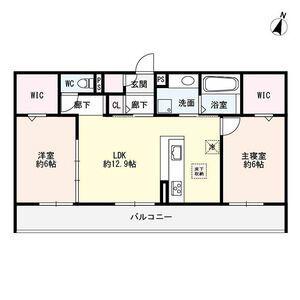 シルトクレーテ A棟 A(2LDK/3階)の間取り写真