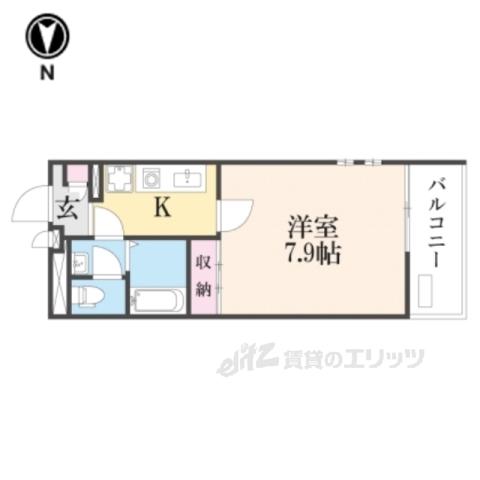 クレイノ敬(1K/2階)の間取り写真