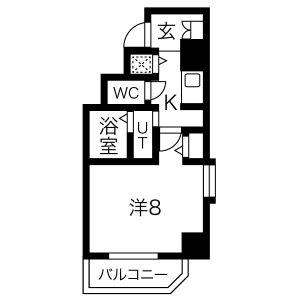 プレシャス名駅(1K/8階)の間取り写真