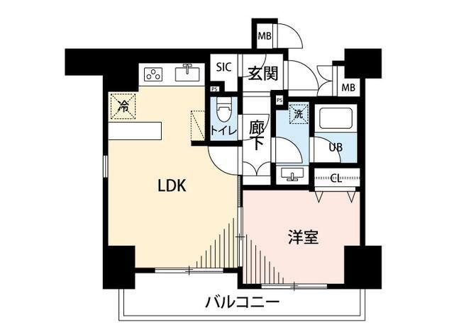 マイナビSTAY日本橋パークサイド(1LDK/2階)の間取り写真