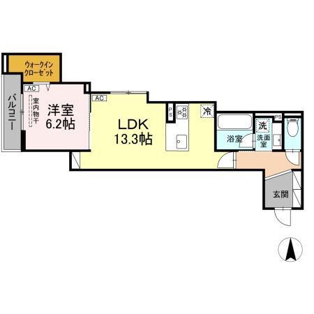 セレスティア中野上高田(1LDK/3階)の間取り写真