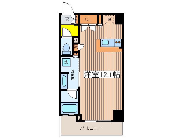 パークキューブ笹塚(ワンルーム/14階)の間取り写真