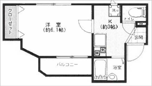 BH HILLS 上大岡(1K/1階)の間取り写真