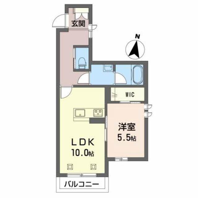 クローバー(1LDK/2階)の間取り写真