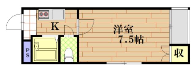 アークヒルズ大元(1K/4階)の間取り写真