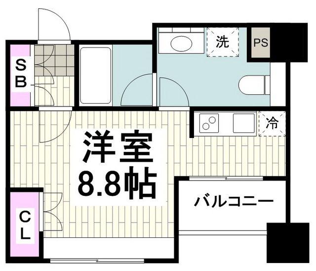 パークアクシス横浜井土ヶ谷(ワンルーム/5階)の間取り写真