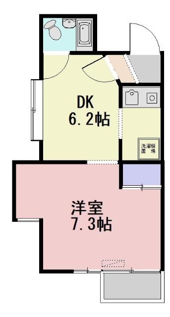 ビィエント桃の木(1DK/5階)の間取り写真