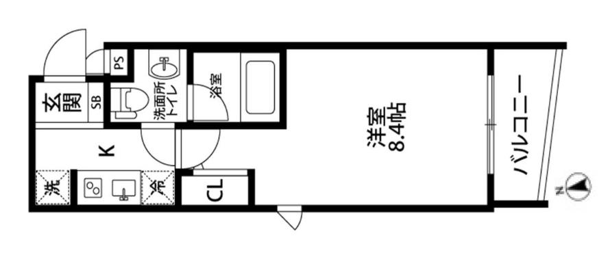 GROWS上板橋(1K/4階)の間取り写真