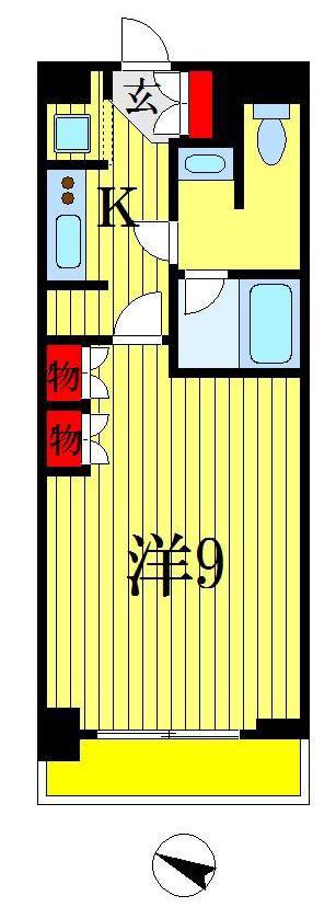 パークアクシス千葉新町(1K/8階)の間取り写真