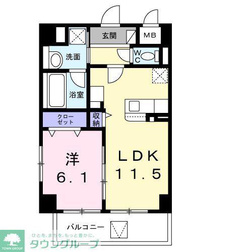 YS STATE 天王台(1LDK/4階)の間取り写真
