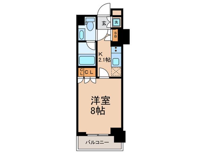 パークアクシス蒲田ステーションゲート(1K/6階)の間取り写真