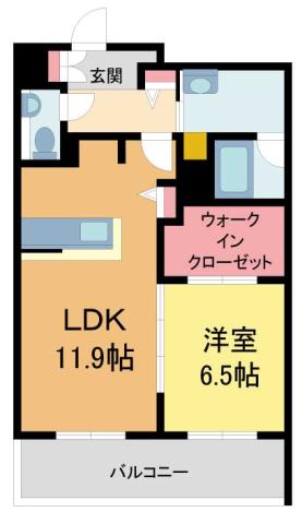 セントリビエ松園町(1LDK/2階)の間取り写真