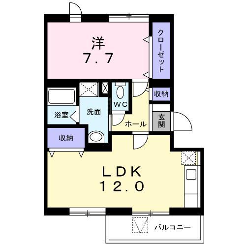 FMレジデンス(1LDK/1階)の間取り写真