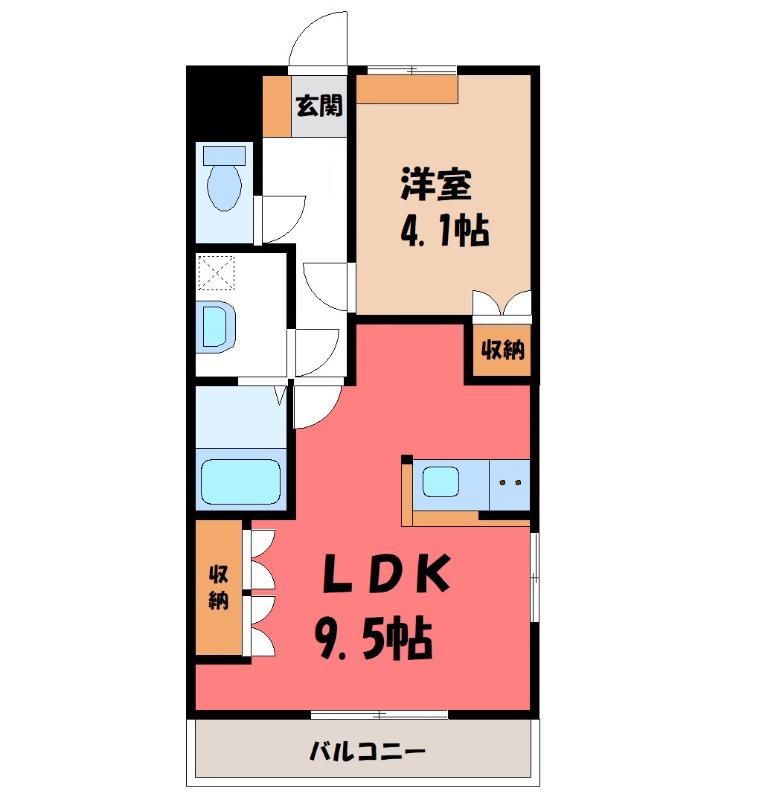 リバティ ミユウI(1LDK/1階)の間取り写真