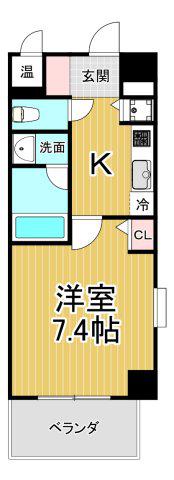 ラフォルテ南塚口(1K/3階)の間取り写真