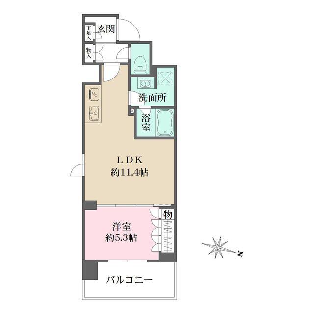 プライムアーバン菊川(1LDK/7階)の間取り写真