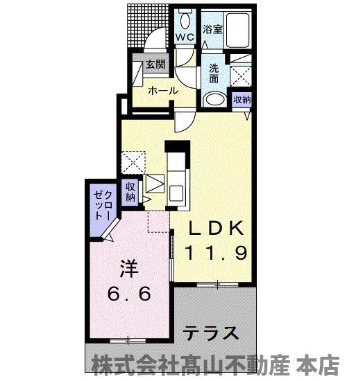 ガーデン・クレールABE(1LDK/1階)の間取り写真