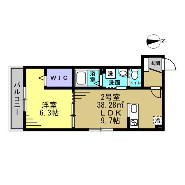 PLAISIR(1LDK/1階)の間取り写真