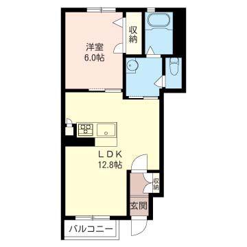 フィナンツェーラ C(1LDK/1階)の間取り写真
