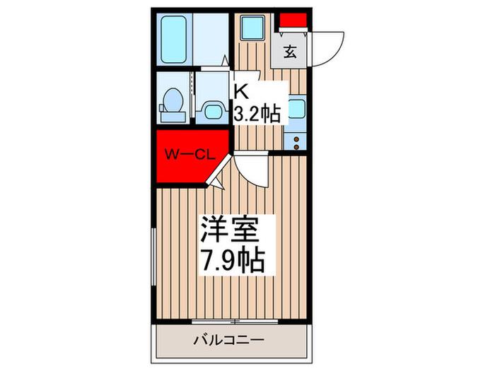 キャメル東藤沢(1K/1階)の間取り写真