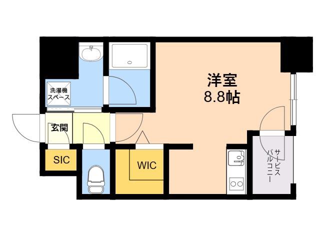 エンクレスト空港前(ワンルーム/8階)の間取り写真