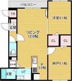アビタクレール(2LDK/2階)の間取り写真