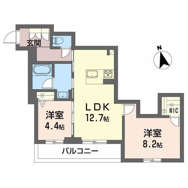アンティーム(2LDK/3階)の間取り写真