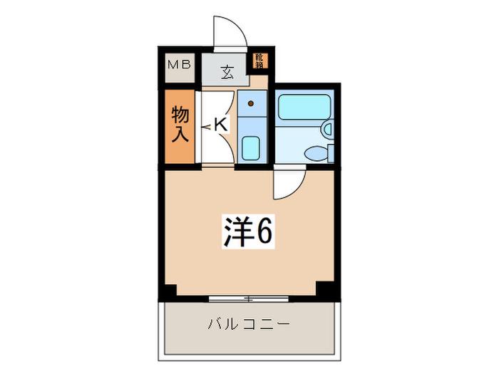 ウエストグレイン(1K/2階)の間取り写真