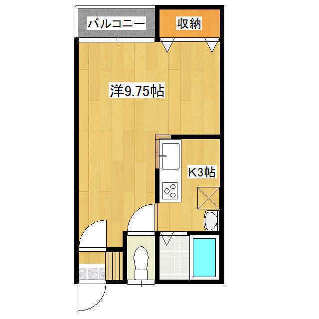 グリーンヒルハイツ(1K/1階)の間取り写真
