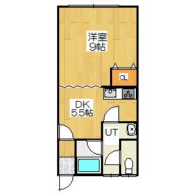 Mハイツ宮の森1(1DK/2階)の間取り写真