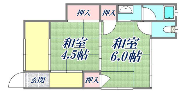 庄司文化 西棟(2K/1階)の間取り写真