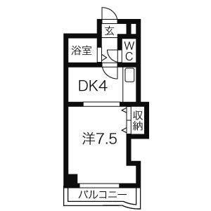 プレサント南5西9(1LDK/8階)の間取り写真