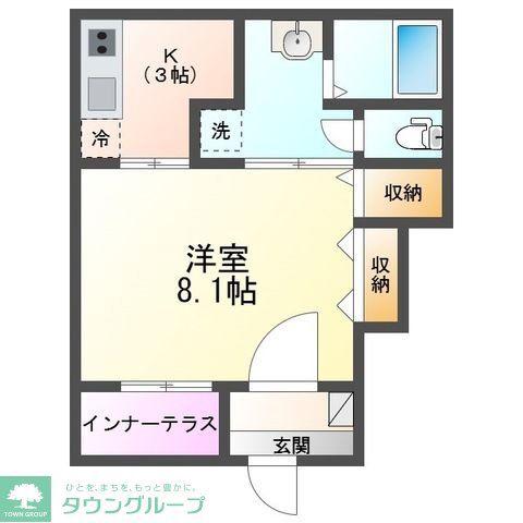 HALELEA・AOBA(1K/1階)の間取り写真