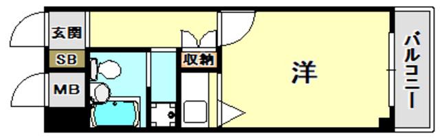 朝日プラザ兵庫永沢町(ワンルーム/3階)の間取り写真