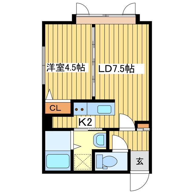 アルファスクエア元町(1LDK/5階)の間取り写真