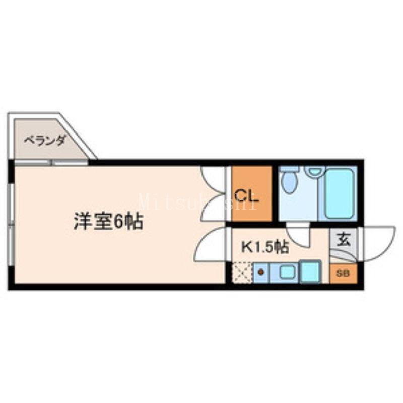 ツヴァイビル(1K/4階)の間取り写真