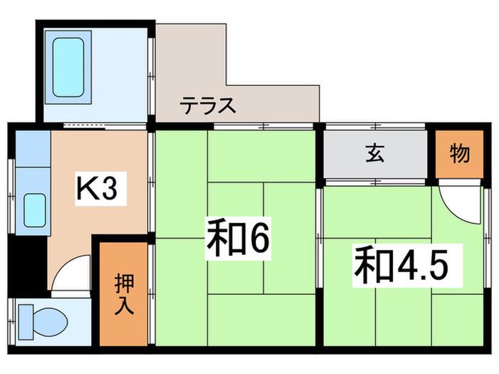 八木澤様2(2K/1階)の間取り写真